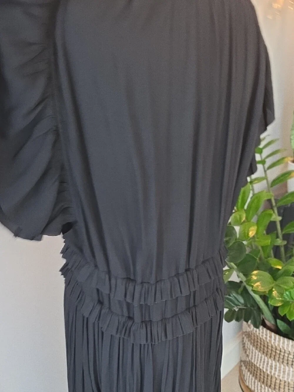 Grade & Gather Black V-Neck Tiered Maxi Dress - Women